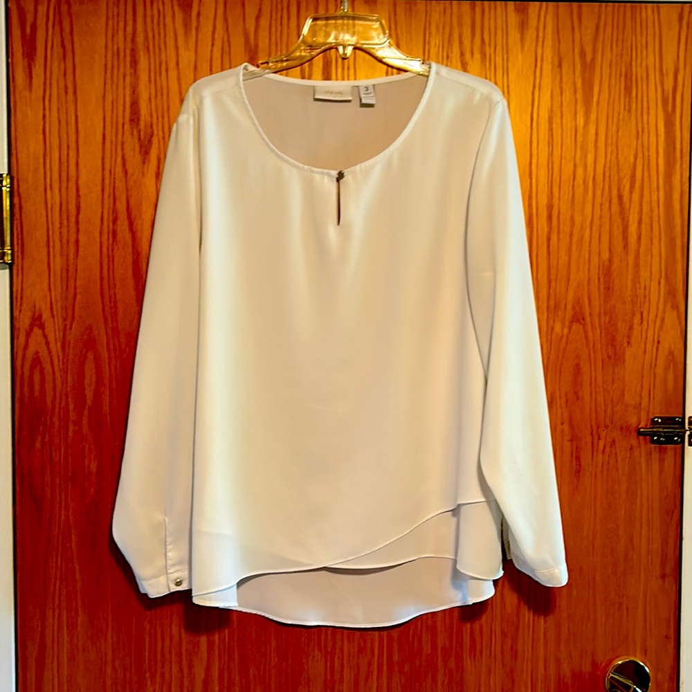 Chicos white long sleeve blouse size 3 or 18